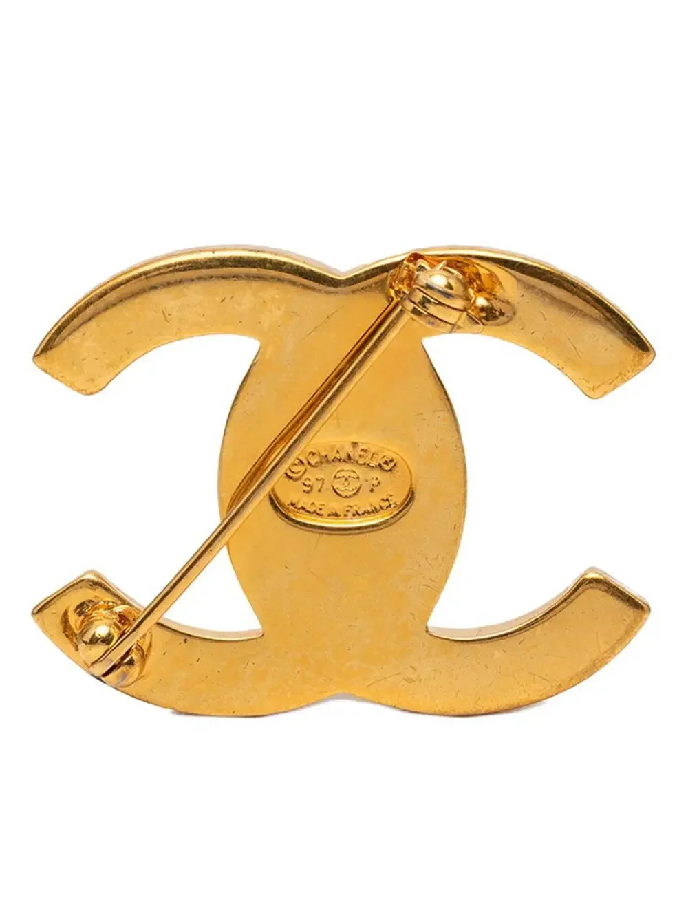 Chanel Cc Logo Turnlock Brooch Metal #287757C10B